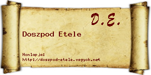 Doszpod Etele névjegykártya